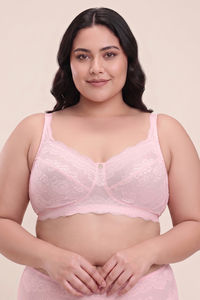 Zivame Forever Yours True Curv Double Layered Non Wired Full Coverage Super Support Bra - Rose Quartz — thumbnail 2
